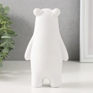 Фигурка полистоун «Белый мишка с текстилем на животе», 8x5.5x14.3 см