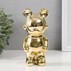 Фигурка керамика «Мишка-космонавт», золото, 8x6x18 см