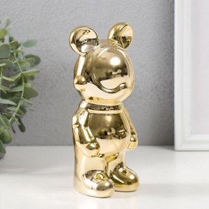 Фигурка керамика «Мишка-космонавт», золото, 8x6x18 см