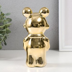 Фигурка керамика «Мишка-космонавт», золото, 8x6x18 см