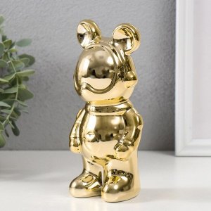 Фигурка керамика «Мишка-космонавт», золото, 8x6x18 см