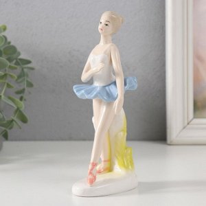 Сувенир керамика "Балерина в голубой юбке" 6х7х16 см