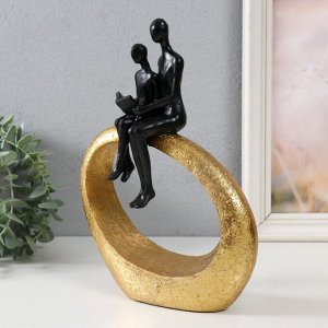 Фигурка полистоун «Абстракция. Чтение книги», золото с чёрным, 18.5x6x25 см