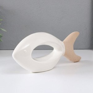 Сувенир керамика "Рыбка" песочно-белая 24,5х5,5х9,5 см