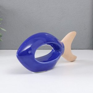 Сувенир керамика "Рыбка" песочно-синяя 26х5,5х9,5 см