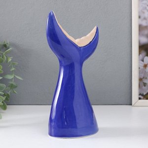 Фигурка керамика «Большой хвост кита», песочно-синий, 13.8x8x22.6 см