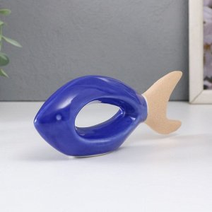 Сувенир керамика "Рыбка" песочно-синяя 17х3,8х5,8 см