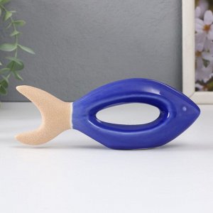 Сувенир керамика "Рыбка" песочно-синяя 17х3,8х5,8 см