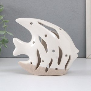 Сувенир керамика "Рыба Скалярия" песочно-белый 13х5х11,8 см