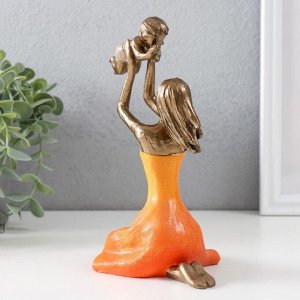 Фигурка полистоун «Мама играет с ребенком», бронза, оранжевый, 12x9.5x19 см
