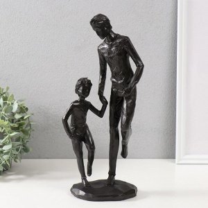 Фигурка полистоун «Папа и сын», чёрный, 36x16x10 см