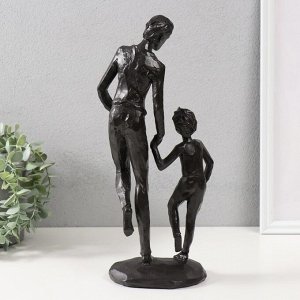Фигурка полистоун «Папа и сын», чёрный, 36x16x10 см