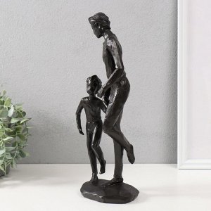 Фигурка полистоун «Папа и сын», чёрный, 36x16x10 см