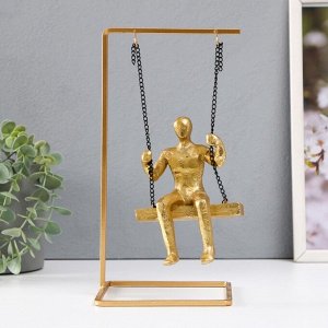 Фигурка полистоун «Мыслитель», золото, 26x13x13 см