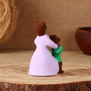 Сувенир"Медведица с медвежонком", каргопольская игрушка