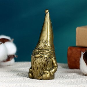 Фигурка гипс «Гномик», под латунь, с эффектом старины, 10x5 см