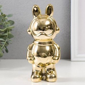 Фигурка керамика «Зайка-космонавт», золото, 8x6x17 см