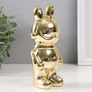 Фигурка керамика «Зайка-космонавт», золото, 8x6x17 см