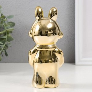 Фигурка керамика «Зайка-космонавт», золото, 8x6x17 см