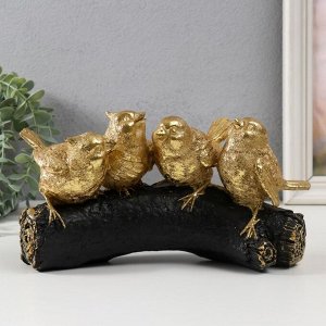 Фигурка полистоун «Четыре золотых птички на ветви», 22x6x13 см