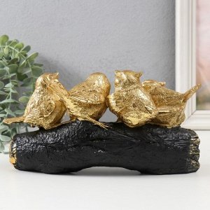 Фигурка полистоун «Четыре золотых птички на ветви», 22x6x13 см