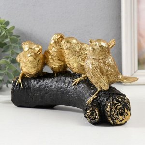 Фигурка полистоун «Четыре золотых птички на ветви», 22x6x13 см