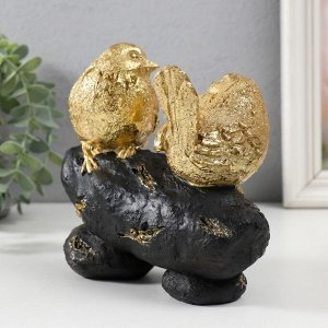 Фигурка полистоун «Две золотые птички на ветке», 16x7x15 см