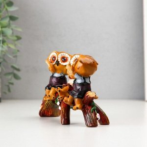 Фигурка полистоун «Три филина на ветви», 18.6x7x10 см