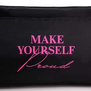 Сумка женская спортивная Make yourself proud, 40x21x19 см, отдел на молнии, чёрная