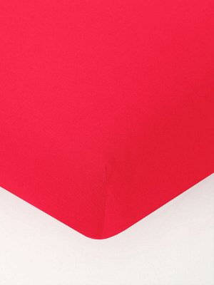 Простыня трикотажная на резинке - Красный 90х200х20