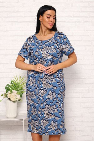 Платье трикотажное с карманами  (00988, синий)