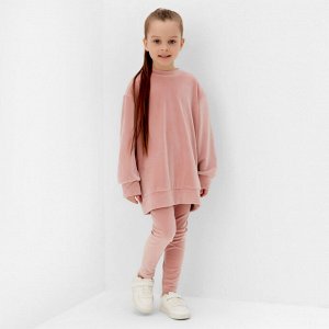 Костюм детский (свитшот, лосины) KAFTAN Plushy 32 (110-116), розовый