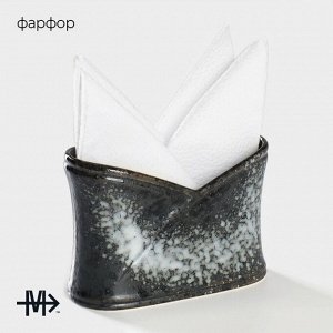 Салфетница фарфоровая Magistro «Ночной дождь», 12x5,7x8,2 см, цвет черный