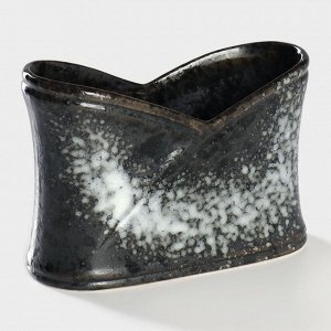 Салфетница Magistro «Ночной дождь», 12x5.7x8.2 см, фарфор, чёрная