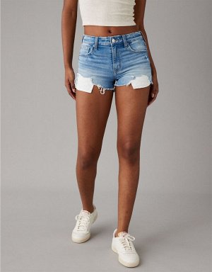 AE Next Level High-Waisted Ripped Denim Short Short