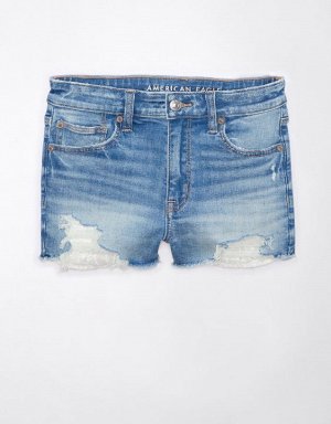 AE Next Level High-Waisted Ripped Denim Short Short