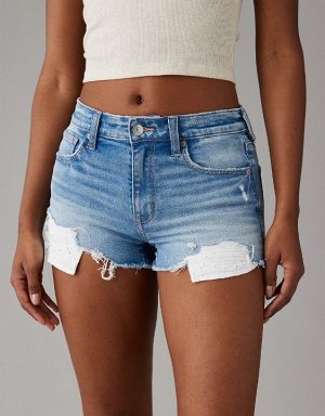 AE Next Level High-Waisted Ripped Denim Short Short