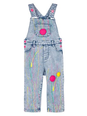 Полукомбинезон детский текстильный джинсовый для девочек