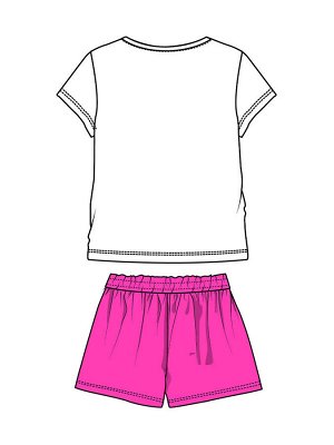 Комплект трикотажный для девочек: фуфайка (футболка), шорты