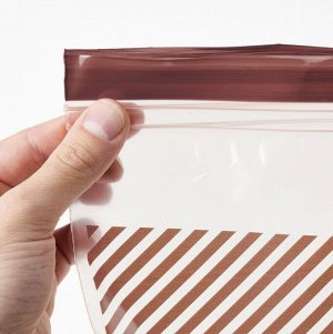 ISTAD, Закрывающийся пакет полосатый красный/коричневый 2,5 литра/ 25 шт