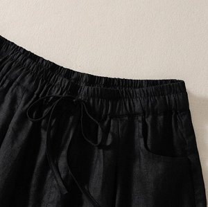Женские шорты с эластичным поясом, с кружевными нашивками, черный