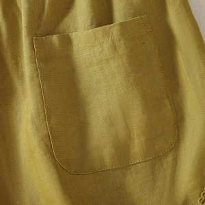 Женские шорты с эластичным поясом, с кружевными нашивками, горчично-желтый