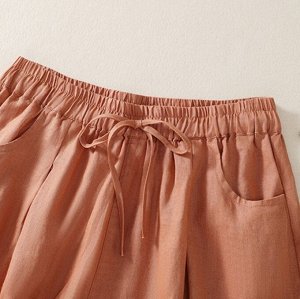Женские шорты с эластичным поясом, с кружевными нашивками, оранжевый