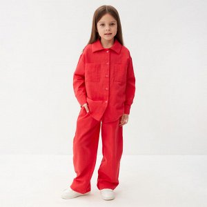 Костюм (рубашка и брюки) детский KAFTAN "Лен", красный
