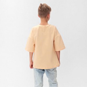 Футболка детская MINAKU:Basic line kids цвет светло-бежевый.