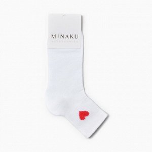 Носки детские "Сердечко" MINAKU, цвет белый, 20-22 см