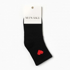 Носки детские "Сердечко" MINAKU, цвет черный, 14-16 см