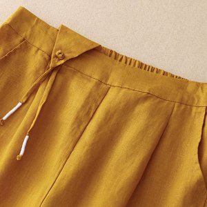 Женские шорты с эластичным поясом, горчично-желтый