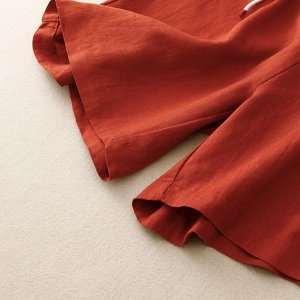 Женские шорты с эластичным поясом, кирпично-красный