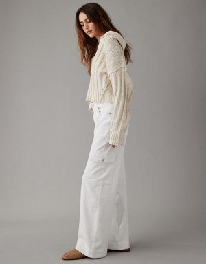 AE Dreamy Drape Stretch Super High-Waisted Cargo Baggy Wide-Leg Jean